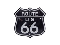 Muur decor teken,Route 66,LED,18 cm,plastic