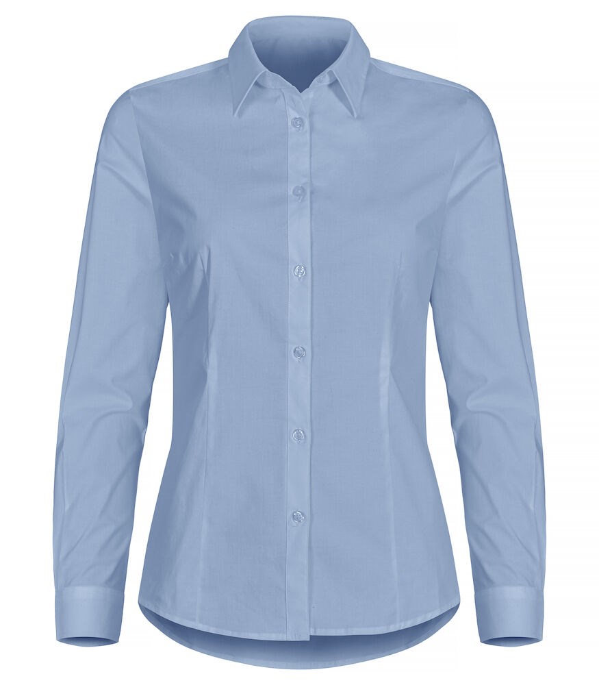 Clique - Stretch Shirt L/S Women Lichtblauw 34/XS