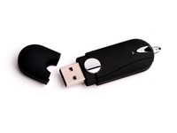 Rubber 2 USB  FlashDrive Zwart