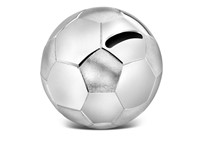 Spaarpot Voetbal, zilver kleur