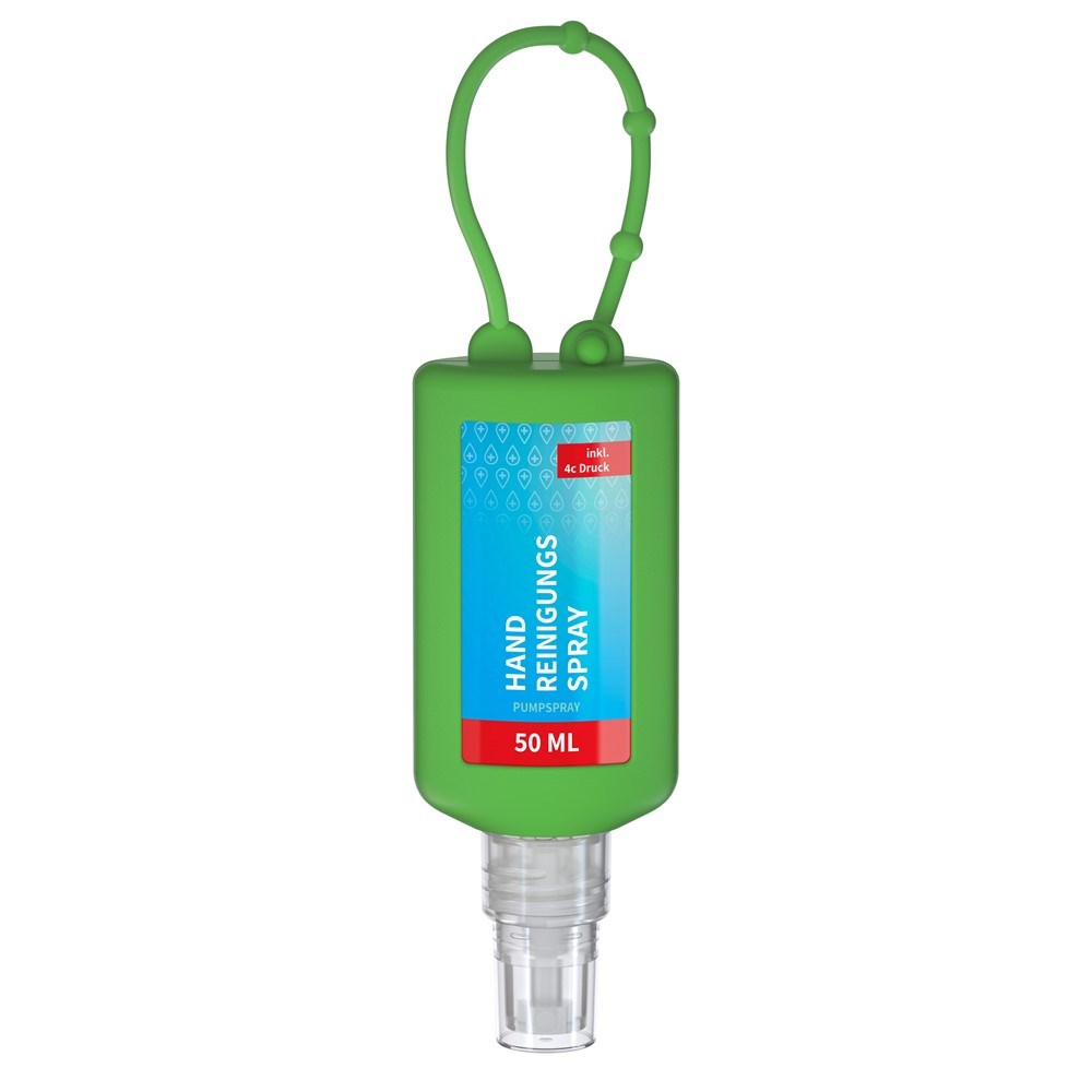 Handreinigingsspray, Bumper 50 ml, groen, Body Label (R-PET)