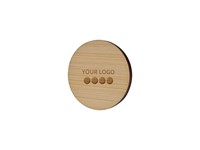 Badge Bamboo Round 40 mm, Needle, Engraving