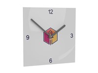 Horae Wall Clock Premium Square 240 x 240 mm, Silver Clock Hands