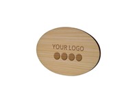 Badge Bamboo Oval 50 x 74 mm, Needle, Engraving