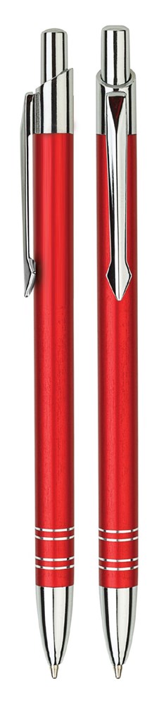 Aluminium balpen slank rood