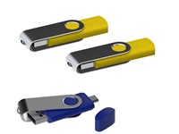 USB stick Twister met Micro USB geel 16Gb