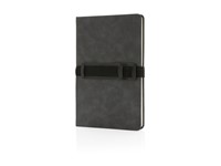 Deluxe hardcover PU A5 notitieboek met telefoon-/penhouder