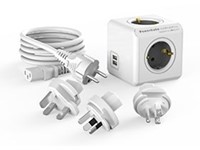 PowerCube ReWirable Duo USB + 3x plug + 1mtr IEC cable EU