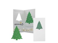 Kerstkaart met kerstboom groeipapier - Spar - graspapier 4/0- c
