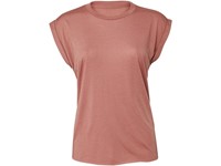 Bella + Canvas Ladies' flowy rolled-cuff T-shirt