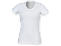 Skinni Fit Ladies Stretch V-neck T-shirt