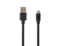 Flat USB to USB-C cable (1m) Black