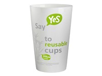 BIO-reusable cup 300 ml in white incl. incl. In-Mould Label